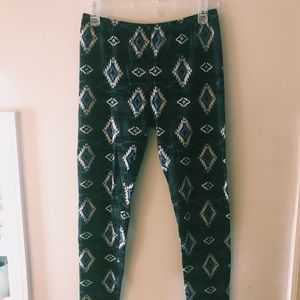 black and purple tribal leggings